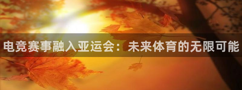 一竞技app下载安装：电竞赛事融入亚运会：未来体育的无限可能